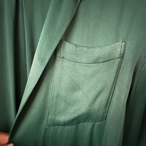 ZARA Limited Edition Green Long Sleeves Maxi Wrap Around Medium Cocktail Dress - Picture 6 of 13
